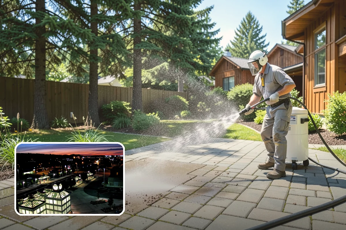 Garage Door Washing in Auburn, King County, WA - Brightens the most prominent surface on your home's front elevation