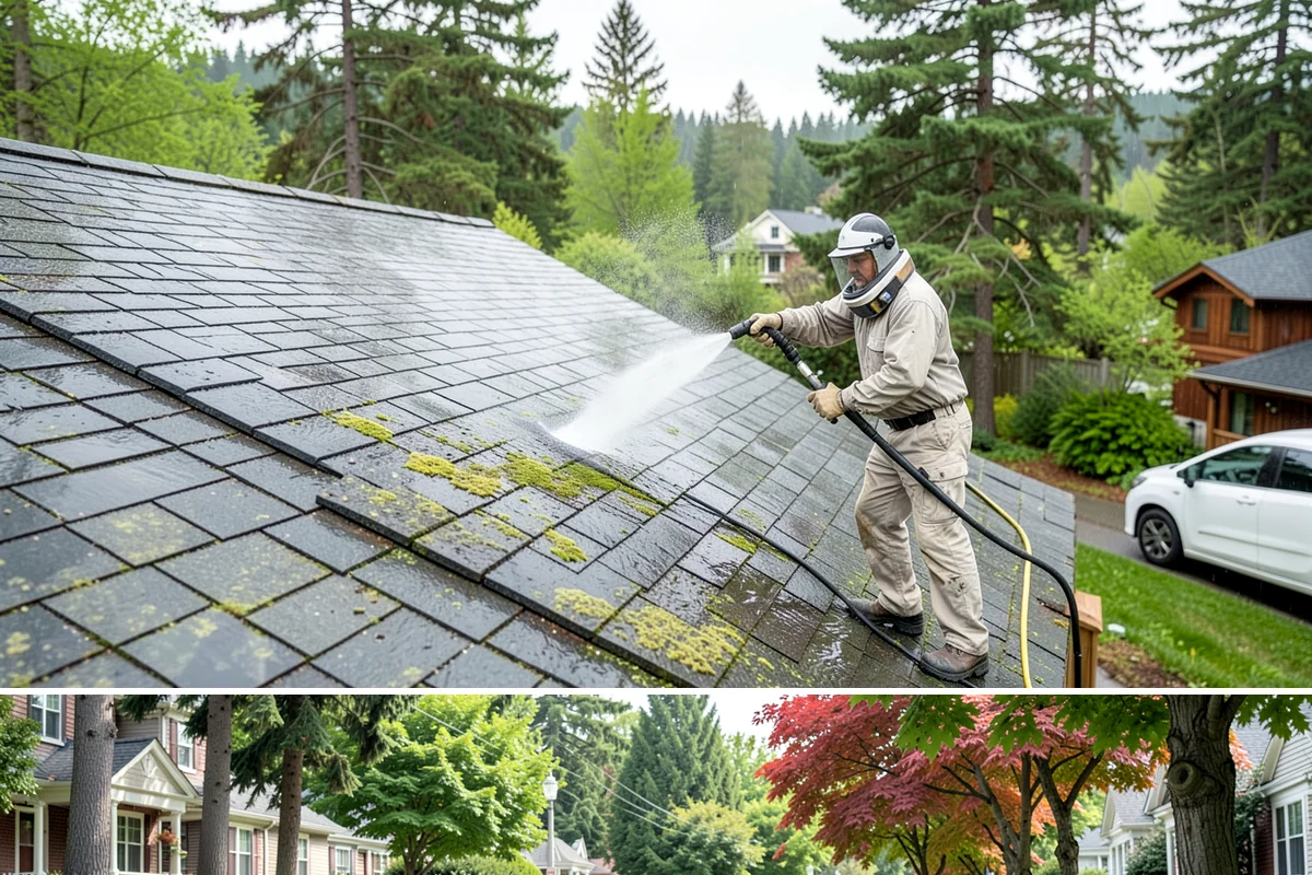 Garage Door Washing in Beaux Arts Village, King County, WA - Spring is ideal for clearing the heavy cedar and cottonwood pollen that coats doors after a wet Northwest winter.