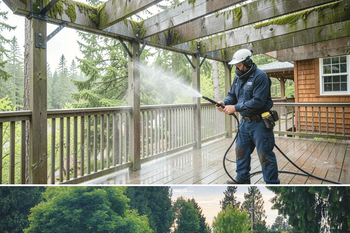 Garage Door Washing in Bonney Lake, Pierce County, WA - Spring is ideal for clearing the heavy cedar and cottonwood pollen that coats doors after a wet Northwest winter.