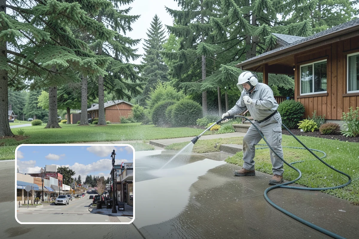 Garage Door Washing in Bothell, King County, WA - Brightens the most prominent surface on your home's front elevation