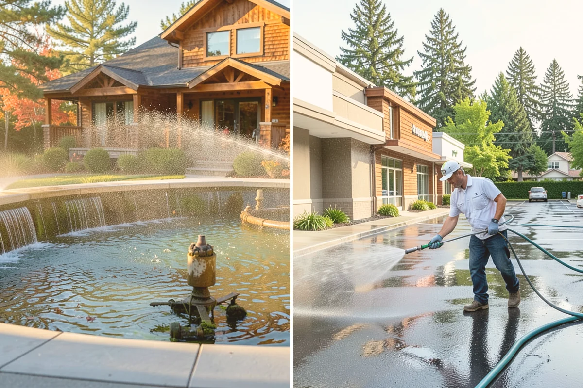 Garage Door Washing in Bothell, King County, WA - Rinse loose dust and cobwebs from panels and track hardware