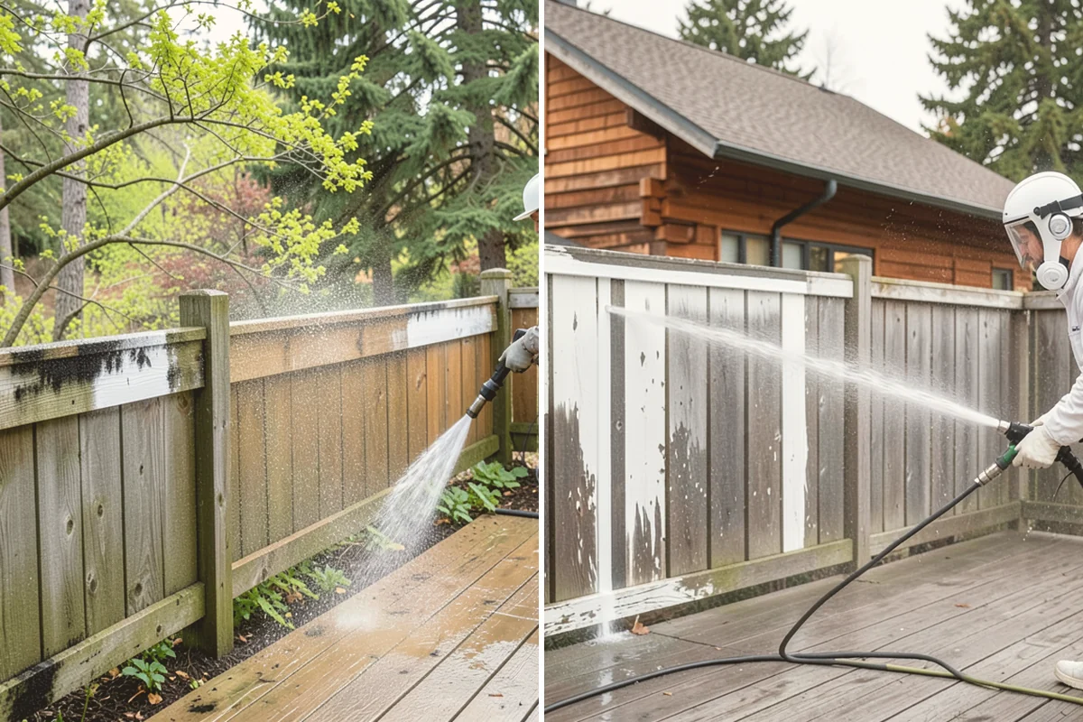 Garage Door Washing in Brier, Snohomish County, WA - Rinse loose dust and cobwebs from panels and track hardware