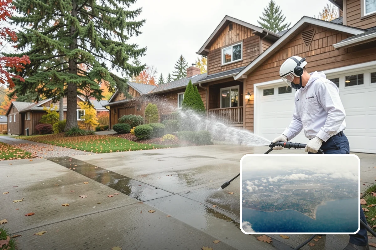 Garage Door Washing in Burien, King County, WA - Brightens the most prominent surface on your home's front elevation