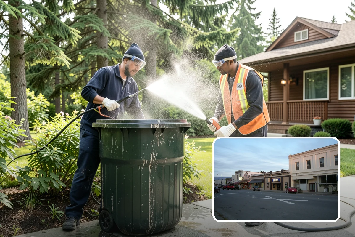 Garage Door Washing in Burlington, Skagit County, WA - Brightens the most prominent surface on your home's front elevation