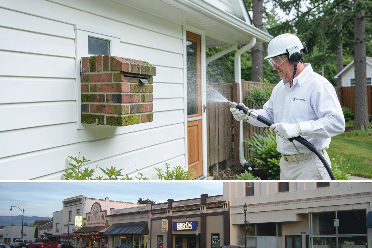Garage Door Washing in Burlington, Skagit County, WA - Spring is ideal for clearing the heavy cedar and cottonwood pollen that coats doors after a wet Northwest winter.