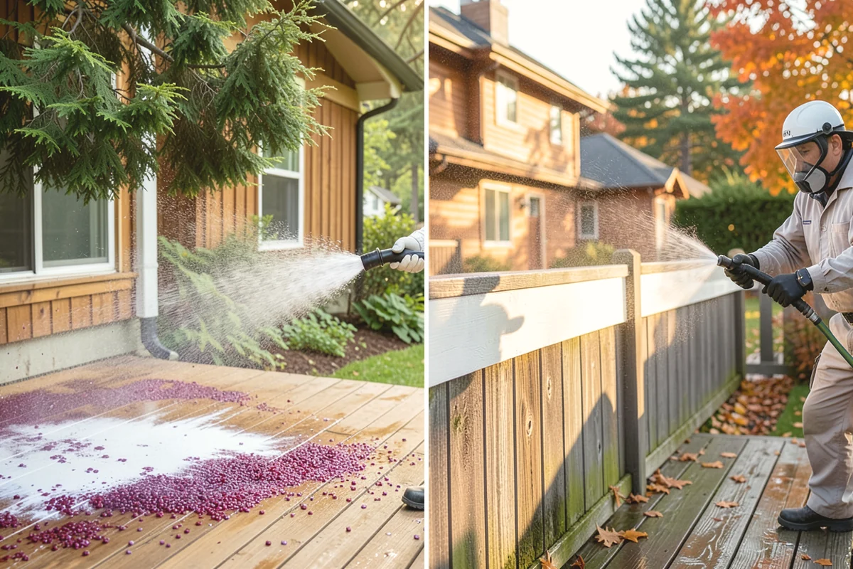 Garage Door Washing in Carbonado, Pierce County, WA - Rinse loose dust and cobwebs from panels and track hardware