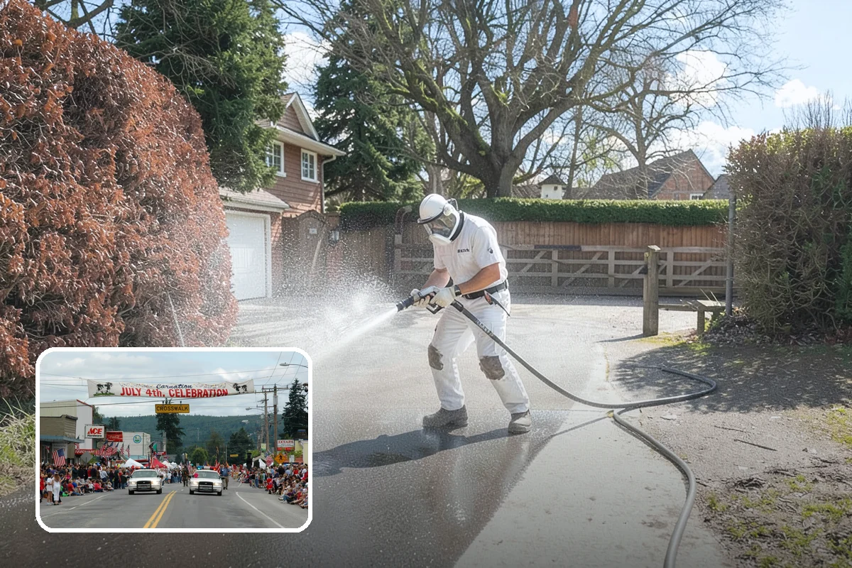 Garage Door Washing in Carnation, King County, WA - Brightens the most prominent surface on your home's front elevation