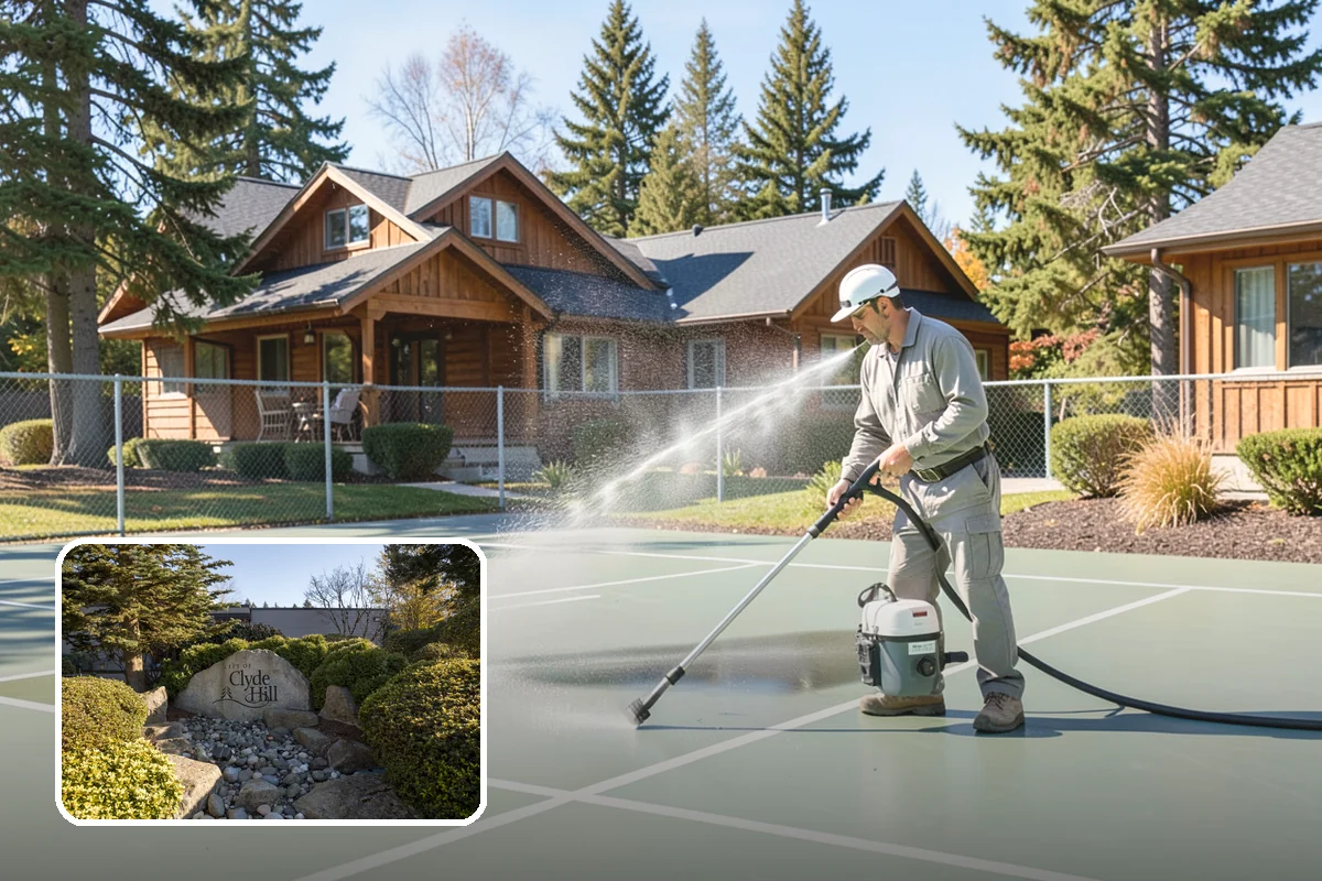 Garage Door Washing in Clyde Hill, King County, WA - Brightens the most prominent surface on your home's front elevation
