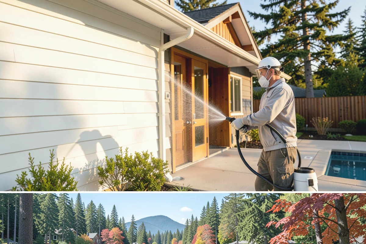 Garage Door Washing in Covington, King County, WA - Spring is ideal for clearing the heavy cedar and cottonwood pollen that coats doors after a wet Northwest winter.