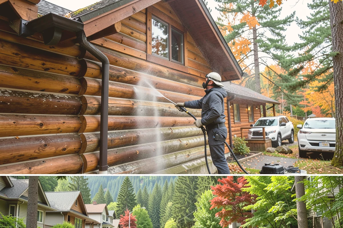 Garage Door Washing in Darrington, Snohomish County, WA - Spring is ideal for clearing the heavy cedar and cottonwood pollen that coats doors after a wet Northwest winter.