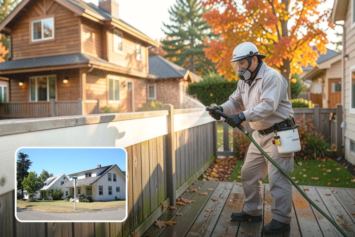 Garage Door Washing in DuPont, Pierce County, WA - Brightens the most prominent surface on your home's front elevation