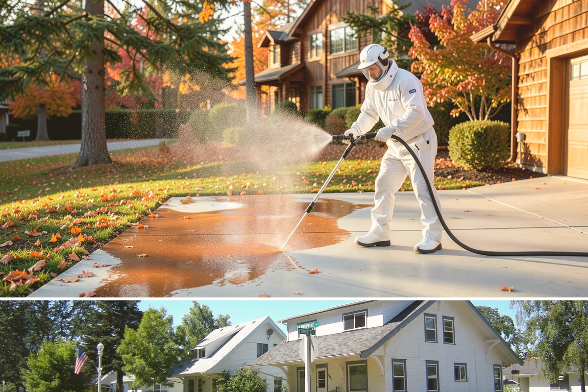 Garage Door Washing in DuPont, Pierce County, WA - Spring is ideal for clearing the heavy cedar and cottonwood pollen that coats doors after a wet Northwest winter.