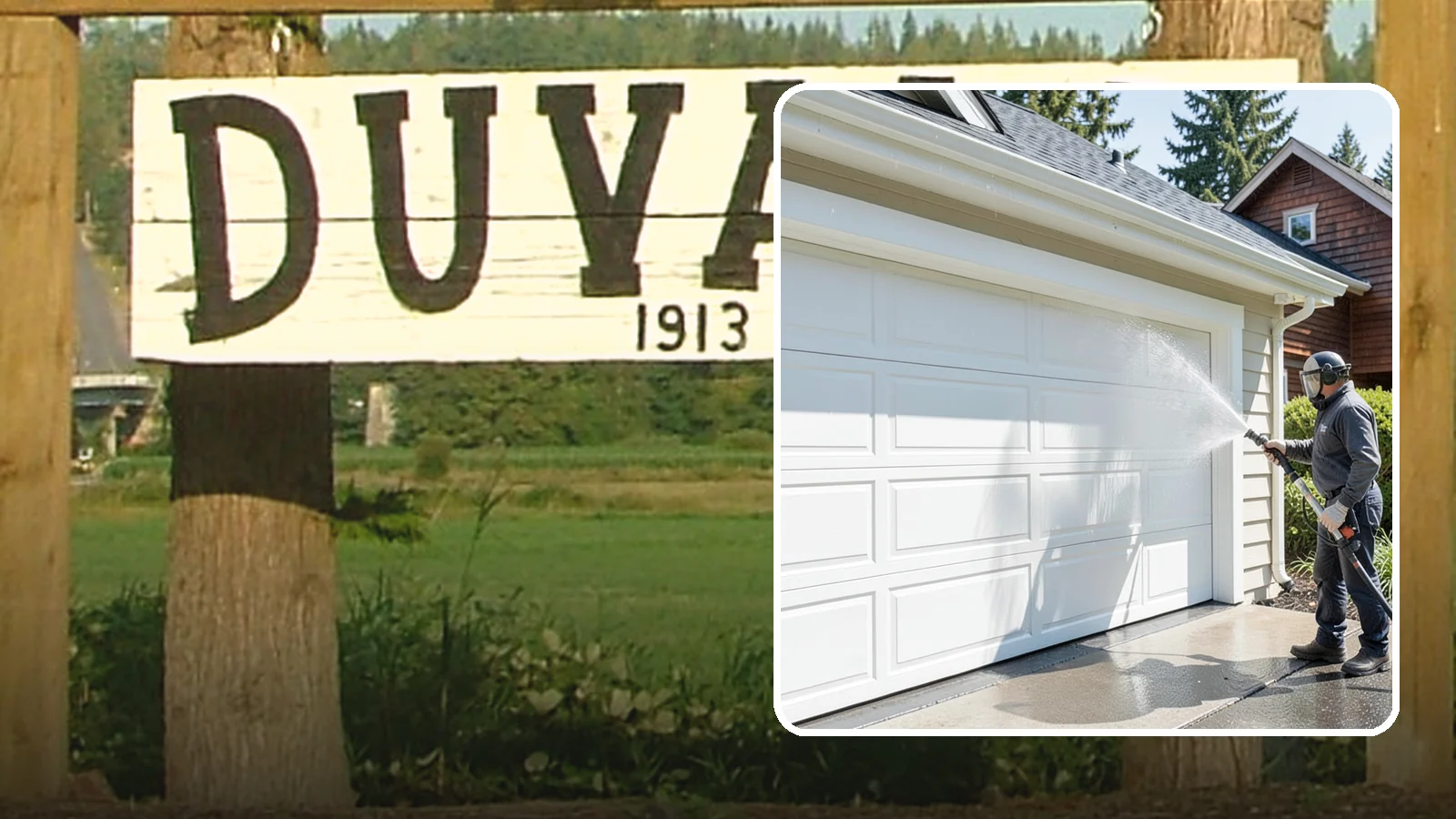 Garage Door Washing in Duvall, King County, WA - We clean garage doors panel by panel to lift road film, pollen, and the gray oxidation that dulls Washington driveways.