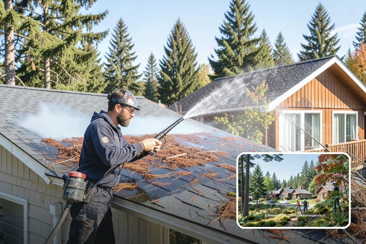Garage Door Washing in Edgewood, Pierce County, WA - Brightens the most prominent surface on your home's front elevation