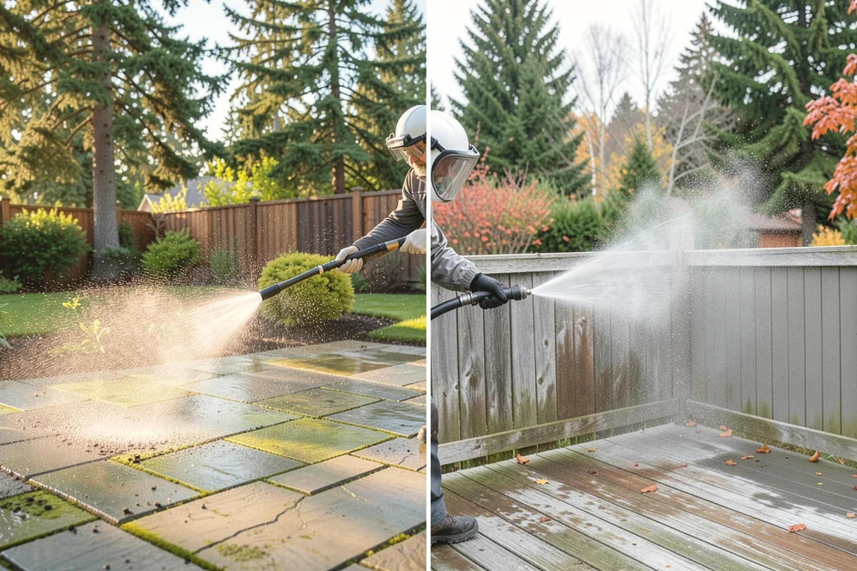 Garage Door Washing in Edgewood, Pierce County, WA - Rinse loose dust and cobwebs from panels and track hardware