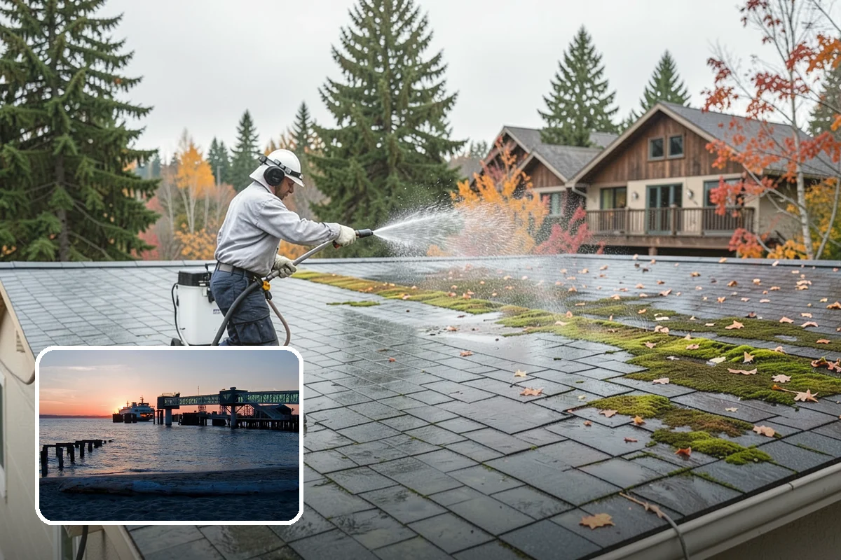 Garage Door Washing in Edmonds, Snohomish County, WA - Brightens the most prominent surface on your home's front elevation