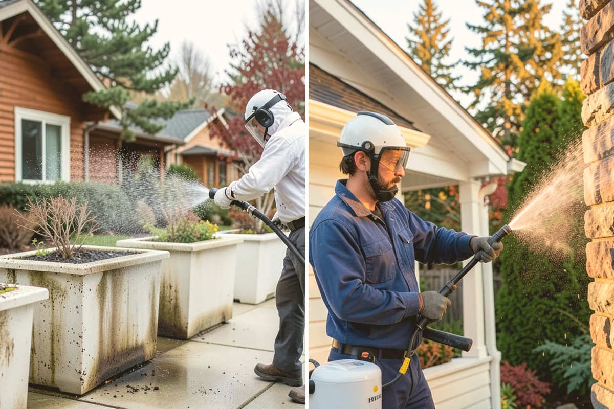 Garage Door Washing in Edmonds, Snohomish County, WA - Rinse loose dust and cobwebs from panels and track hardware