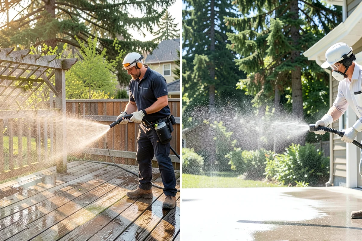 Garage Door Washing in Everett, Snohomish County, WA - Rinse loose dust and cobwebs from panels and track hardware