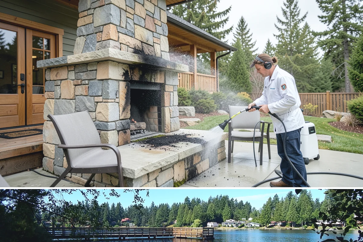 Garage Door Washing in Federal Way, King County, WA - Spring is ideal for clearing the heavy cedar and cottonwood pollen that coats doors after a wet Northwest winter.