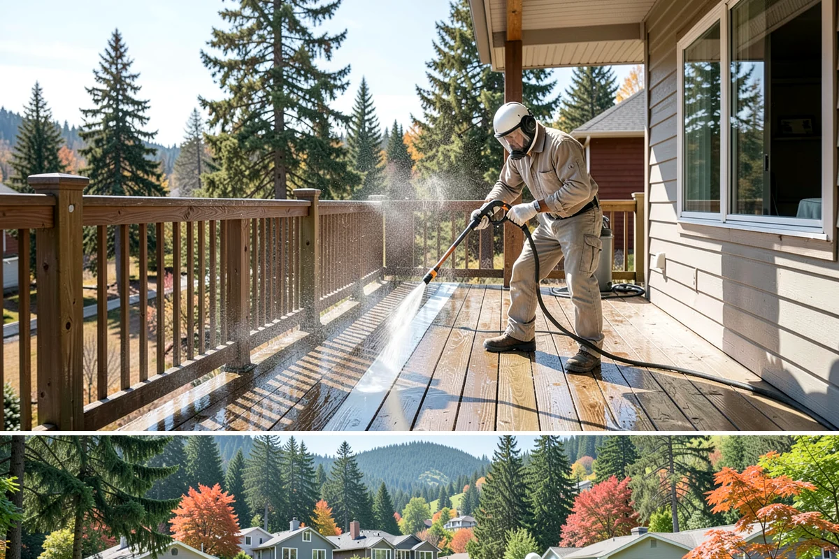 Garage Door Washing in Fircrest, Pierce County, WA - Spring is ideal for clearing the heavy cedar and cottonwood pollen that coats doors after a wet Northwest winter.