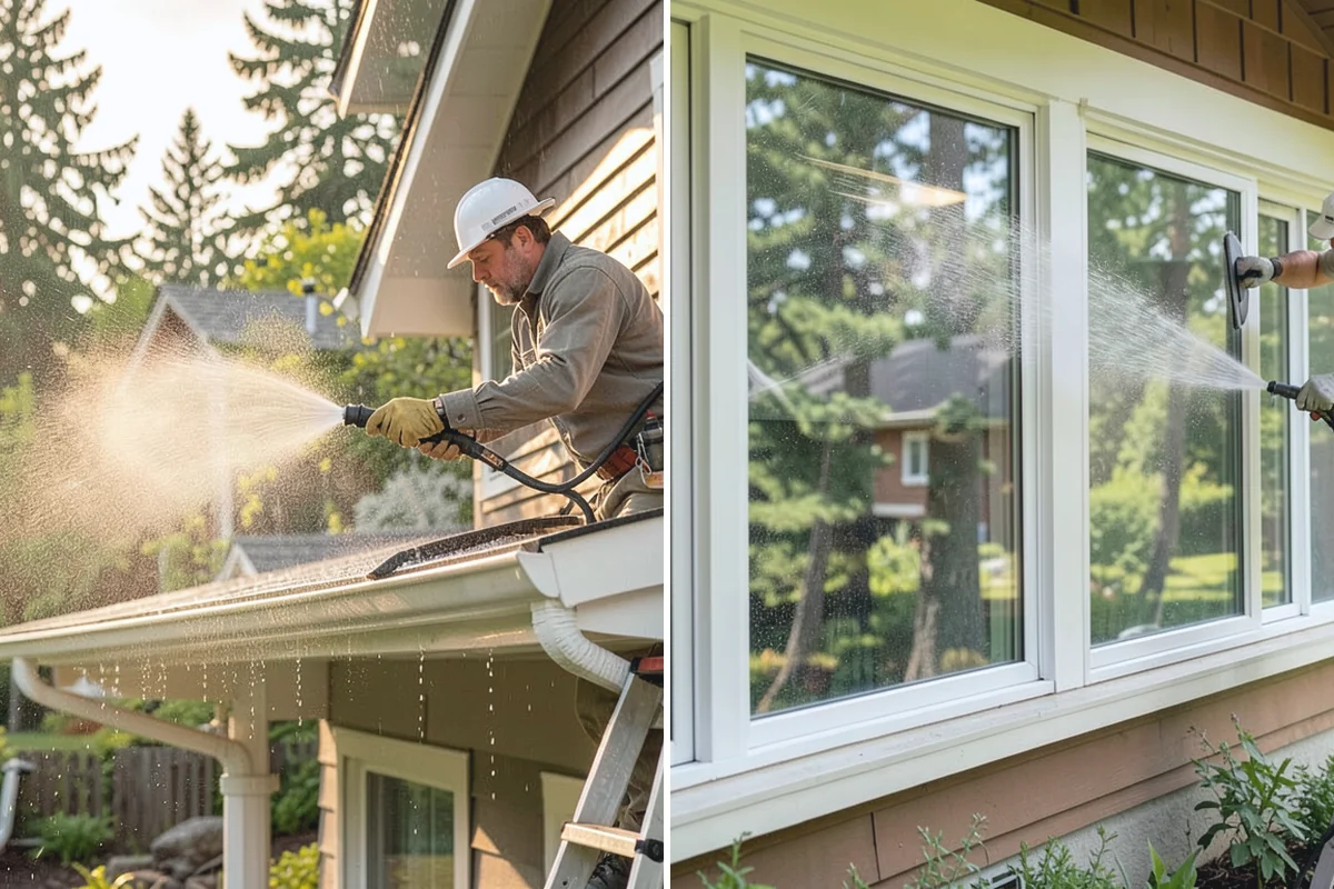 Garage Door Washing in Gold Bar, Snohomish County, WA - Rinse loose dust and cobwebs from panels and track hardware