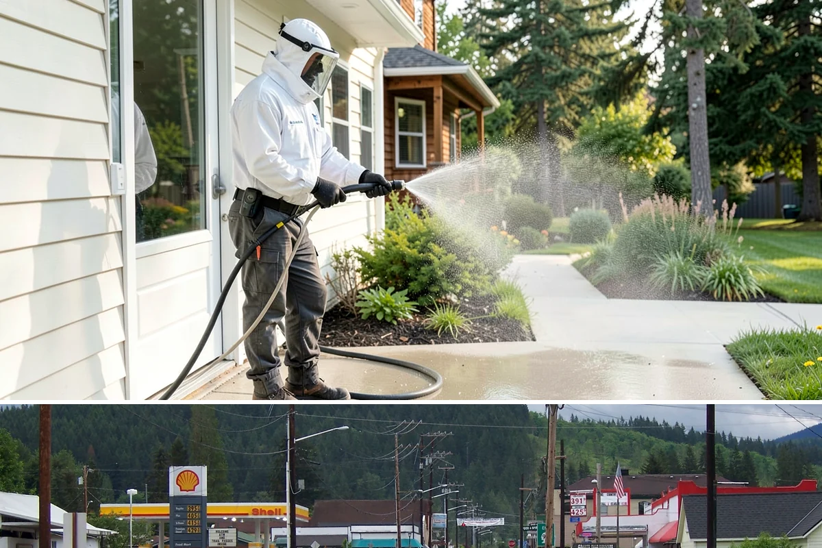 Garage Door Washing in Granite Falls, Snohomish County, WA - Spring is ideal for clearing the heavy cedar and cottonwood pollen that coats doors after a wet Northwest winter.