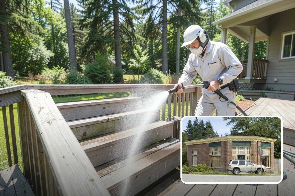Garage Door Washing in Hamilton, Skagit County, WA - Brightens the most prominent surface on your home's front elevation