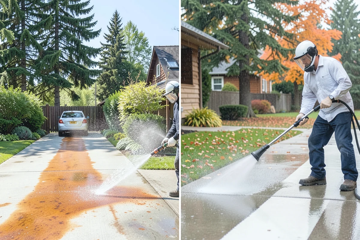Garage Door Washing in Hamilton, Skagit County, WA - Rinse loose dust and cobwebs from panels and track hardware