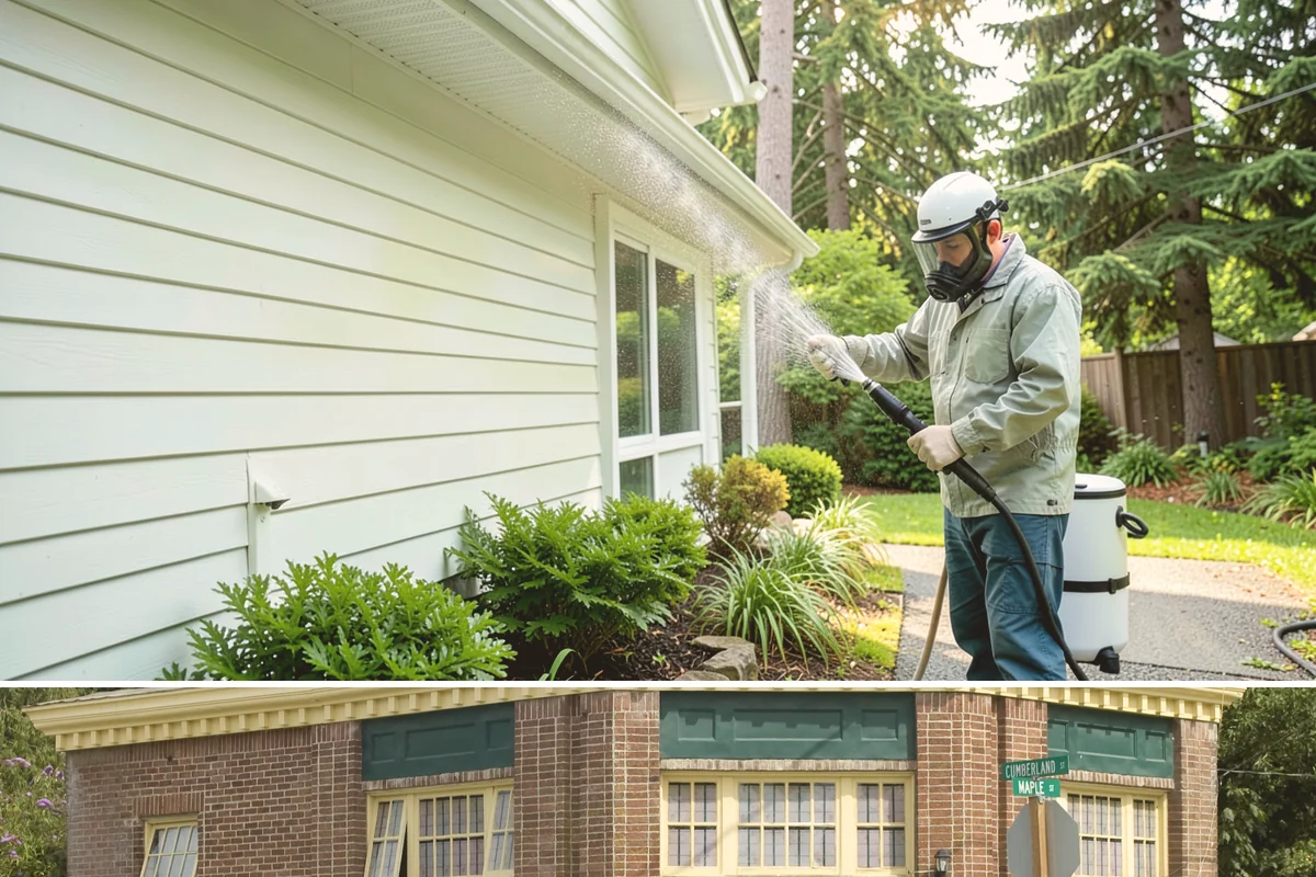 Garage Door Washing in Hamilton, Skagit County, WA - Spring is ideal for clearing the heavy cedar and cottonwood pollen that coats doors after a wet Northwest winter.