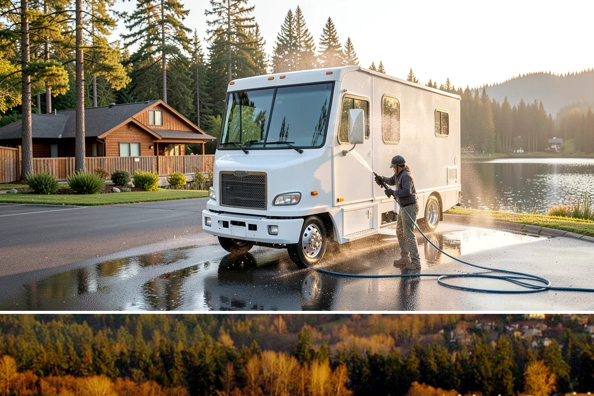 Garage Door Washing in Kenmore, King County, WA - Spring is ideal for clearing the heavy cedar and cottonwood pollen that coats doors after a wet Northwest winter.