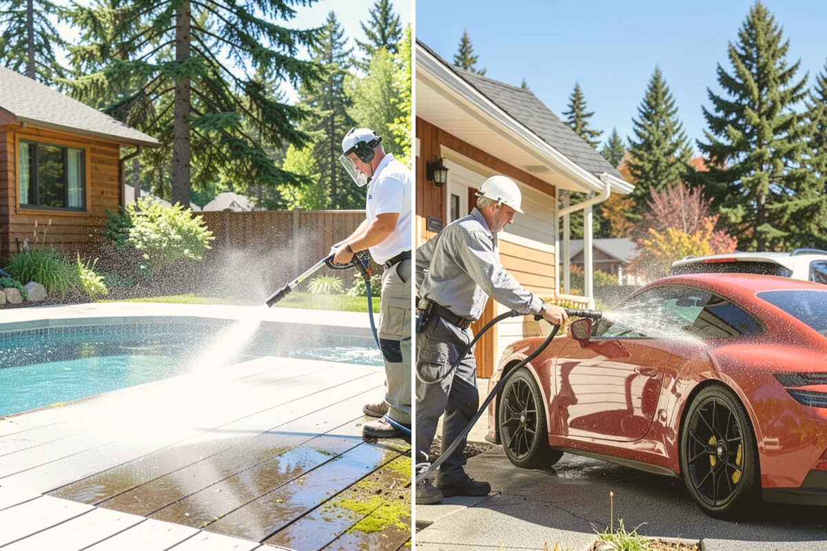 Garage Door Washing in Kirkland, King County, WA - Rinse loose dust and cobwebs from panels and track hardware