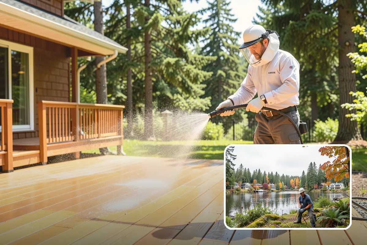 Garage Door Washing in La Conner, Skagit County, WA - Brightens the most prominent surface on your home's front elevation