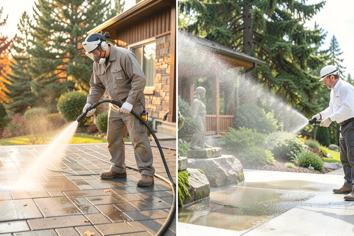 Garage Door Washing in La Conner, Skagit County, WA - Rinse loose dust and cobwebs from panels and track hardware