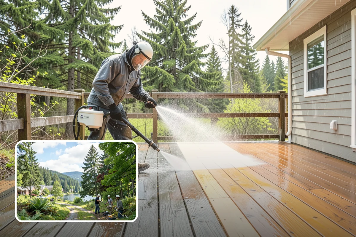 Garage Door Washing in Lake Forest Park, King County, WA - Brightens the most prominent surface on your home's front elevation