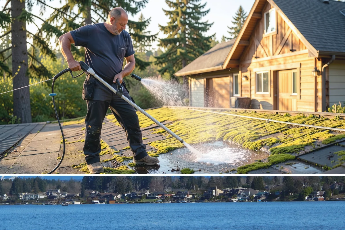 Garage Door Washing in Lake Stevens, Snohomish County, WA - Spring is ideal for clearing the heavy cedar and cottonwood pollen that coats doors after a wet Northwest winter.