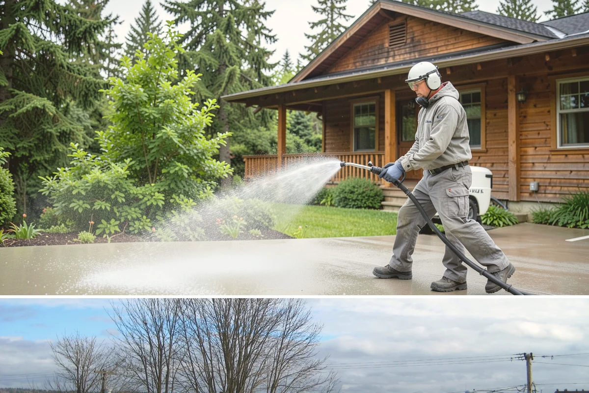 Garage Door Washing in Langley, Island County, WA - Spring is ideal for clearing the heavy cedar and cottonwood pollen that coats doors after a wet Northwest winter.