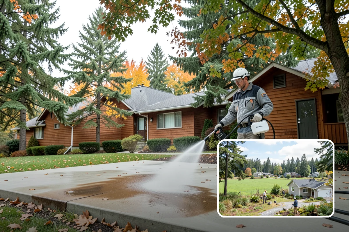 Garage Door Washing in Lyman, Skagit County, WA - Brightens the most prominent surface on your home's front elevation