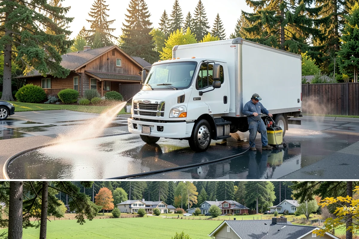 Garage Door Washing in Lyman, Skagit County, WA - Spring is ideal for clearing the heavy cedar and cottonwood pollen that coats doors after a wet Northwest winter.