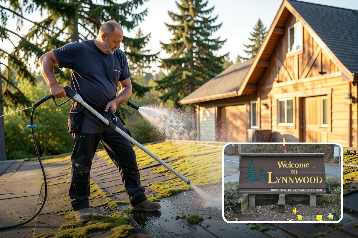 Garage Door Washing in Lynnwood, Snohomish County, WA - Brightens the most prominent surface on your home's front elevation