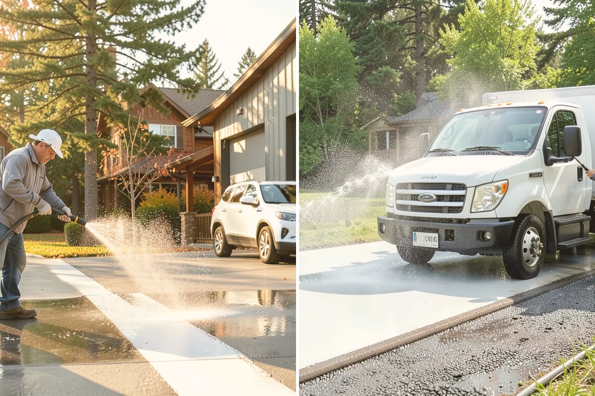 Garage Door Washing in Lynnwood, Snohomish County, WA - Rinse loose dust and cobwebs from panels and track hardware