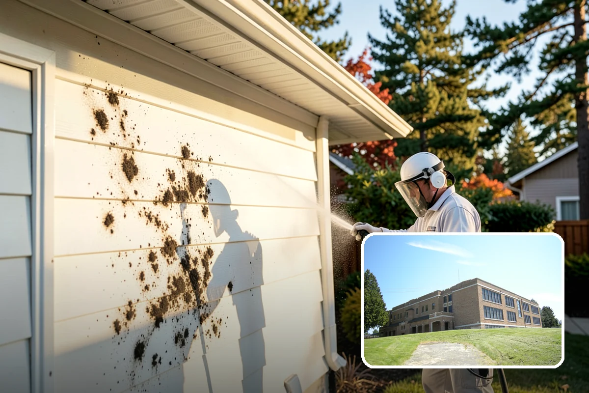 Garage Door Washing in Maple Valley, King County, WA - Brightens the most prominent surface on your home's front elevation