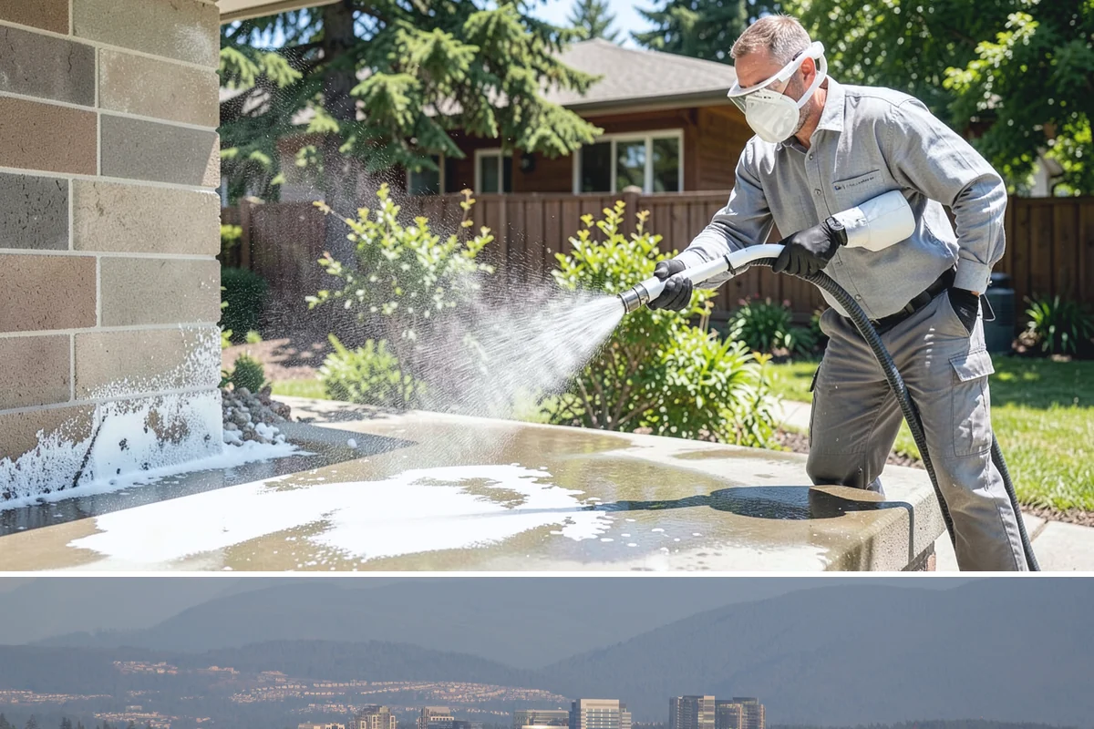 Garage Door Washing in Medina, King County, WA - Spring is ideal for clearing the heavy cedar and cottonwood pollen that coats doors after a wet Northwest winter.