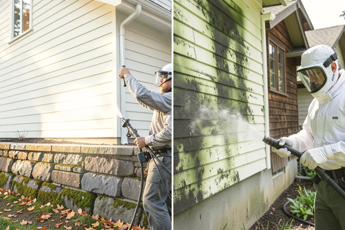 Garage Door Washing in Mercer Island, King County, WA - Rinse loose dust and cobwebs from panels and track hardware