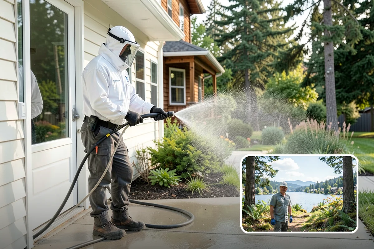 Garage Door Washing in Milton, King County, WA - Brightens the most prominent surface on your home's front elevation