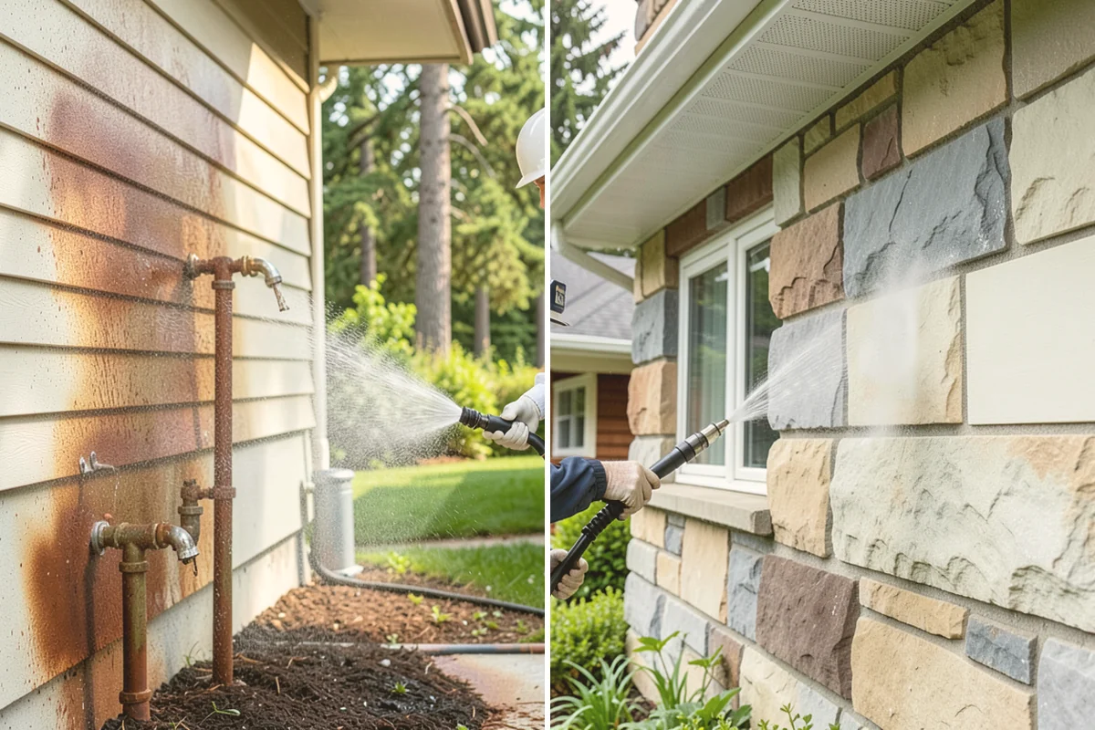 Garage Door Washing in Milton, King County, WA - Rinse loose dust and cobwebs from panels and track hardware