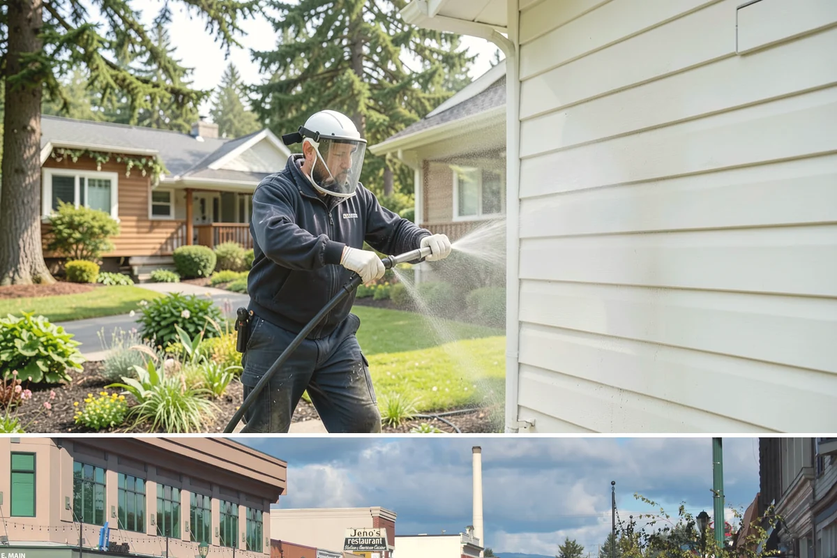 Garage Door Washing in Monroe, Snohomish County, WA - Spring is ideal for clearing the heavy cedar and cottonwood pollen that coats doors after a wet Northwest winter.