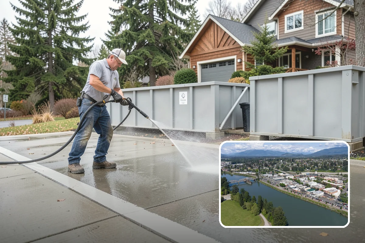 Garage Door Washing in Mount Vernon, Skagit County, WA - Brightens the most prominent surface on your home's front elevation