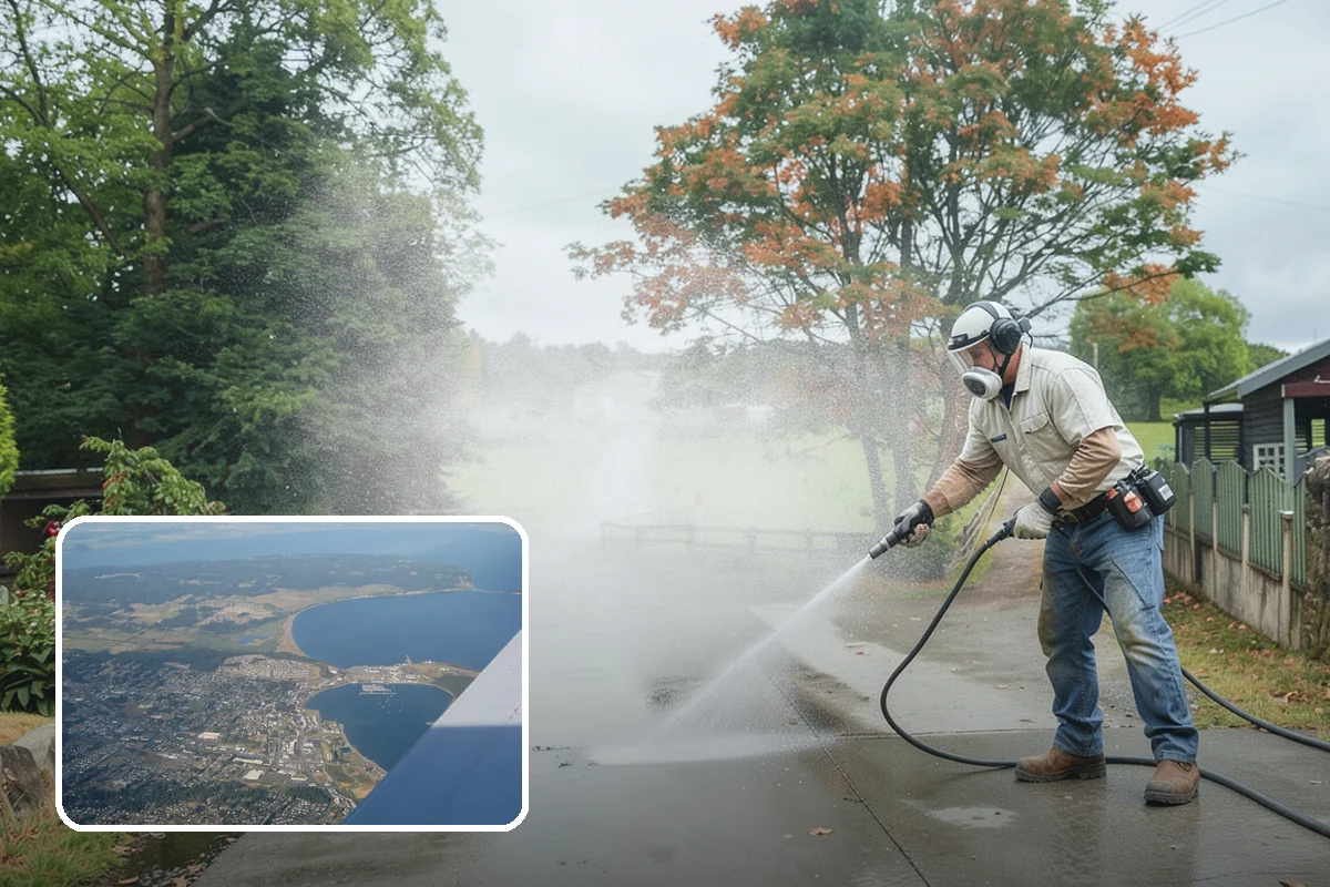 Garage Door Washing in Oak Harbor, Island County, WA - Brightens the most prominent surface on your home's front elevation