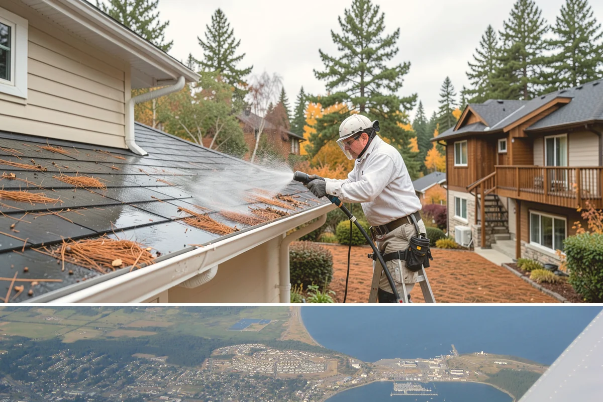 Garage Door Washing in Oak Harbor, Island County, WA - Spring is ideal for clearing the heavy cedar and cottonwood pollen that coats doors after a wet Northwest winter.