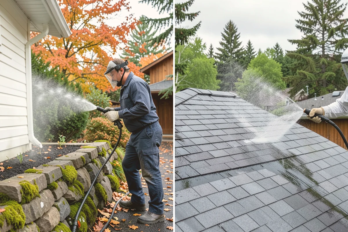 Garage Door Washing in Orting, Pierce County, WA - Rinse loose dust and cobwebs from panels and track hardware